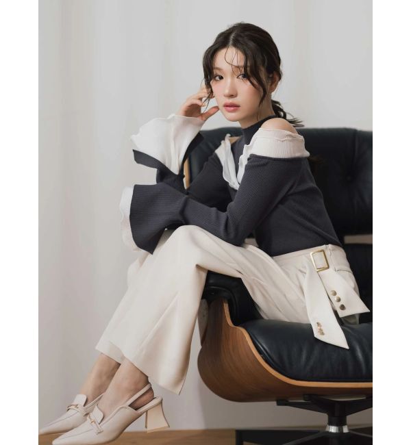 MERCURYDUO「プリーツフリル使いニット」|ニット・セーター|