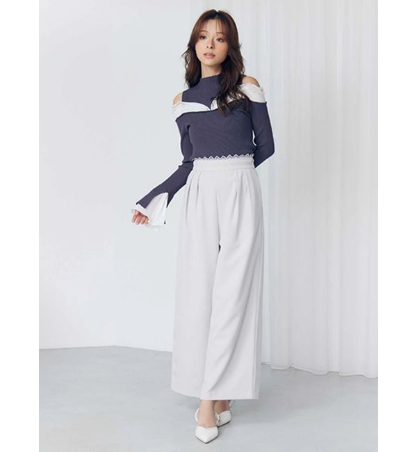 MERCURYDUO「プリーツフリル使いニット」|ニット・セーター|