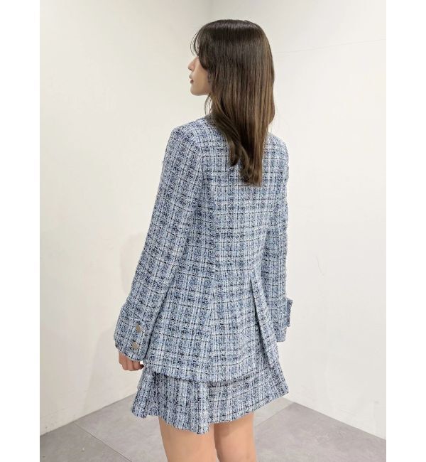 MERCURYDUO「【セットアップ着用可】フィットアンドフレアツイードジャケット」|テーラードジャケット|