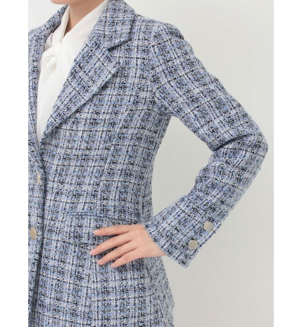 MERCURYDUO「【セットアップ着用可】フィットアンドフレアツイードジャケット」|テーラードジャケット|