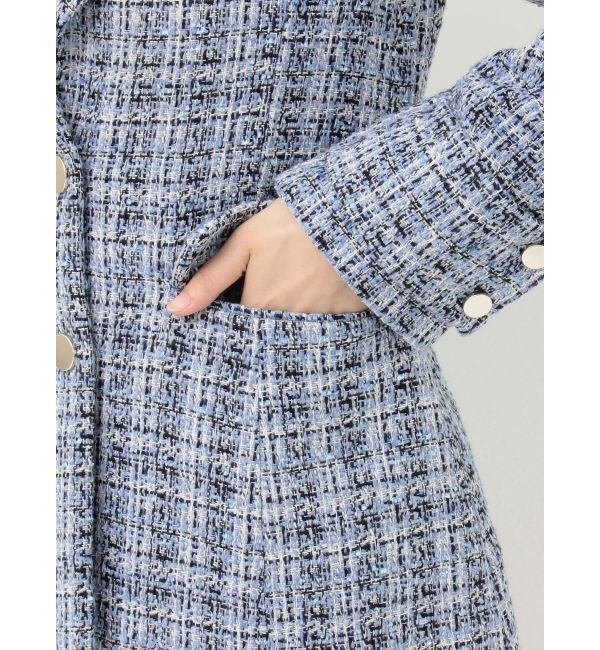 MERCURYDUO「【セットアップ着用可】フィットアンドフレアツイードジャケット」|テーラードジャケット|