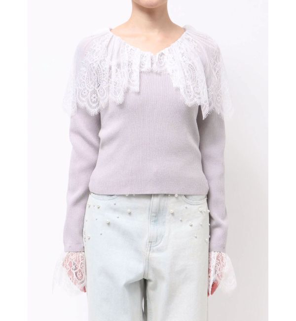 MERCURYDUO「スカラレース襟ニット」|ニット・セーター|