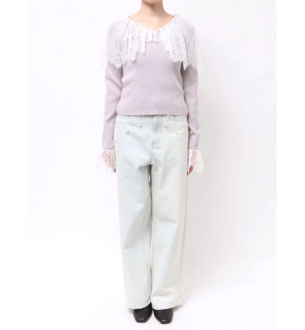 MERCURYDUO「スカラレース襟ニット」|ニット・セーター|