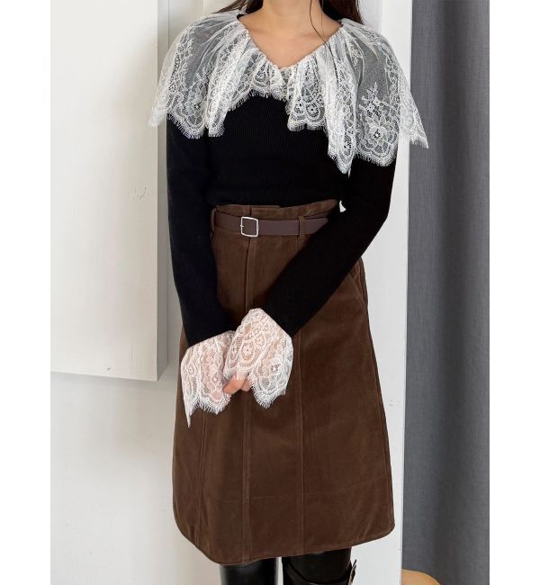 MERCURYDUO「スカラレース襟ニット」|ニット・セーター|