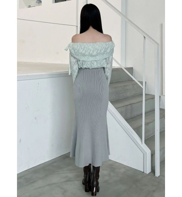 MERCURYDUO「ブラウスドッキングニットワンピース」|ワンピース|