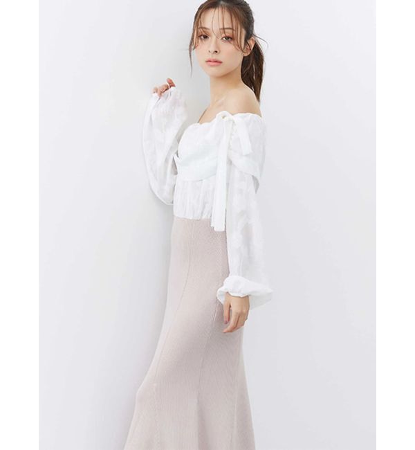 MERCURYDUO「ブラウスドッキングニットワンピース」|ワンピース|