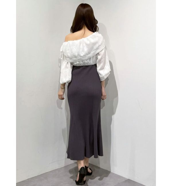 MERCURYDUO「ブラウスドッキングニットワンピース」|ワンピース|