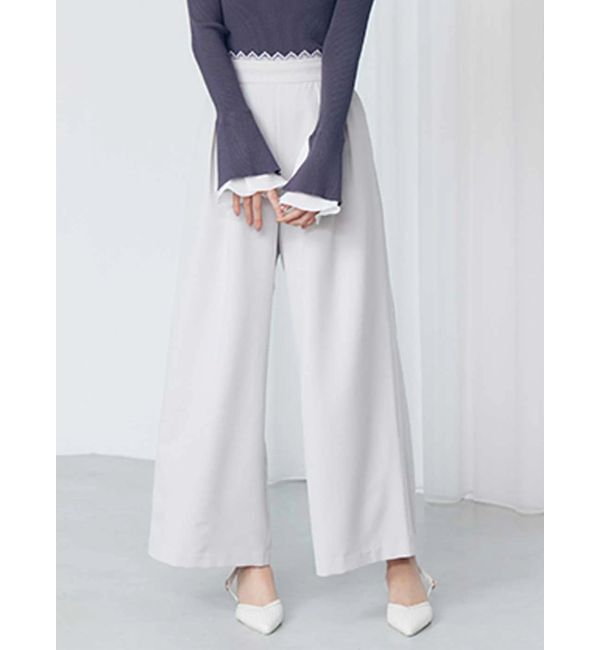 MERCURYDUO「レースレイヤードタックパンツ」|その他|ベージュ