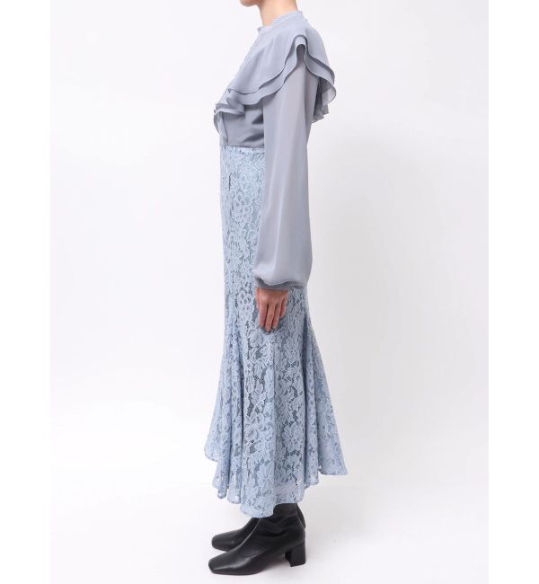 MERCURYDUO「レース切替マーメイドワンピース」|ドレス|