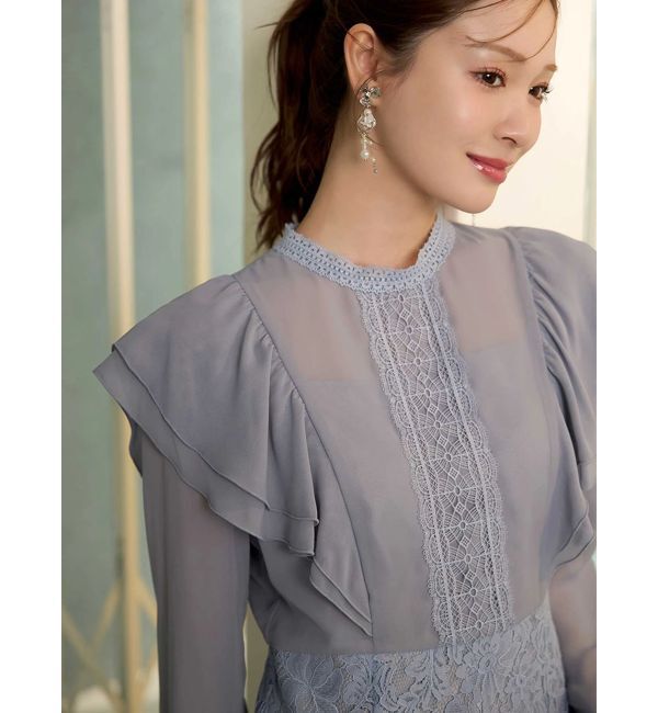 MERCURYDUO「レース切替マーメイドワンピース」|ドレス|