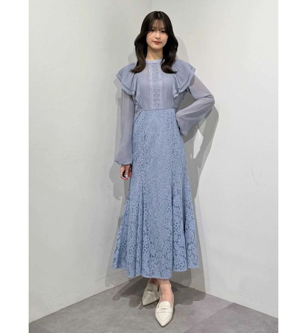 MERCURYDUO「レース切替マーメイドワンピース」|ドレス|