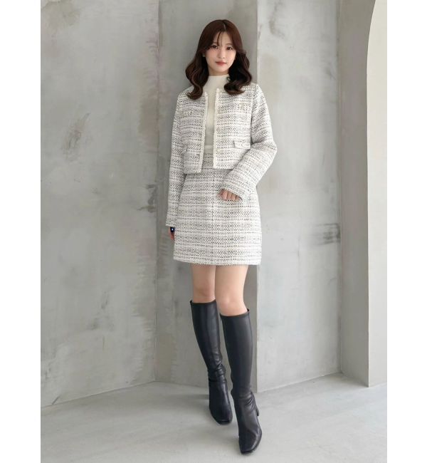 MERCURYDUO「ツイード台形ミニスカート」|スカート|