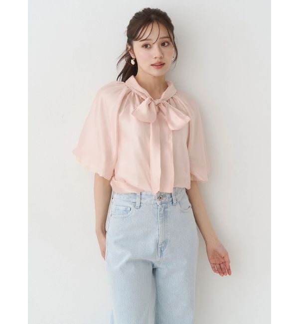 MERCURYDUO「2WAYシアーリボンブラウス」|シャツ・ブラウス|ピンク