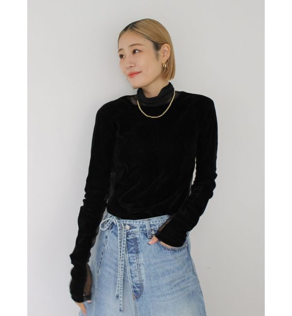 Ungrid「シアーベロアハイネックロングスリーブTee」|Tシャツ・カットソー|
