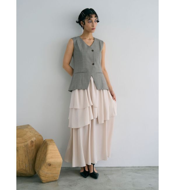 LAGUNAMOON「ティアードスカートドッキングベストワンピース」|ワンピース|