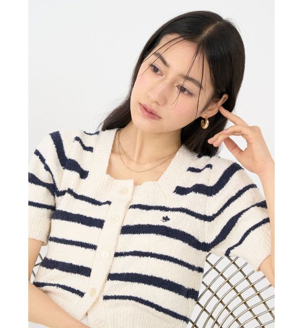 LAGUNAMOON「【POLO BCSコラボ】ブークレヤーンハーフスリーブコンパクトニットカーディガン」|ニット・セーター|