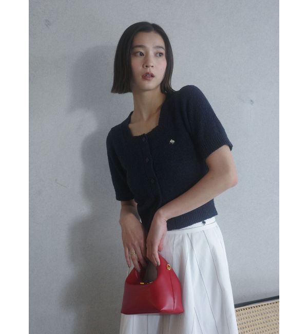 LAGUNAMOON「【POLO BCSコラボ】ブークレヤーンハーフスリーブコンパクトニットカーディガン」|ニット・セーター|