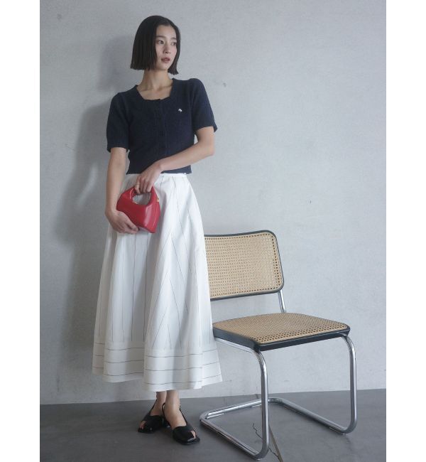 LAGUNAMOON「【POLO BCSコラボ】ブークレヤーンハーフスリーブコンパクトニットカーディガン」|ニット・セーター|