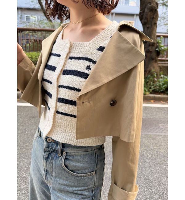 LAGUNAMOON「【POLO BCSコラボ】ブークレヤーンハーフスリーブコンパクトニットカーディガン」|ニット・セーター|