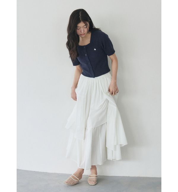 LAGUNAMOON「【POLO BCSコラボ】ブークレヤーンハーフスリーブコンパクトニットカーディガン」|ニット・セーター|