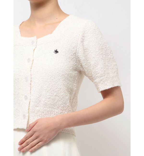 LAGUNAMOON「【POLO BCSコラボ】ブークレヤーンハーフスリーブコンパクトニットカーディガン」|ニット・セーター|