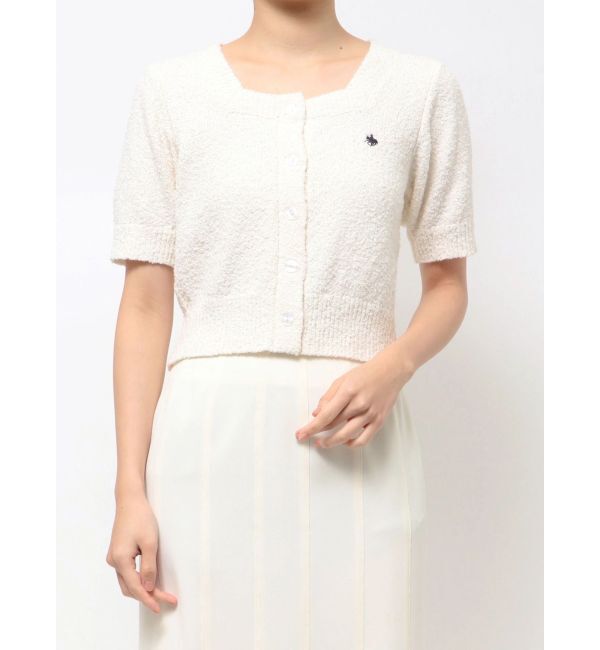 LAGUNAMOON「【POLO BCSコラボ】ブークレヤーンハーフスリーブコンパクトニットカーディガン」|ニット・セーター|
