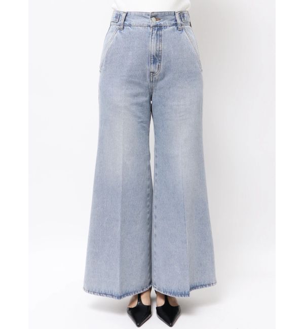 LAGUNAMOON「センタープレスワイドフレアデニムパンツ」|デニム|