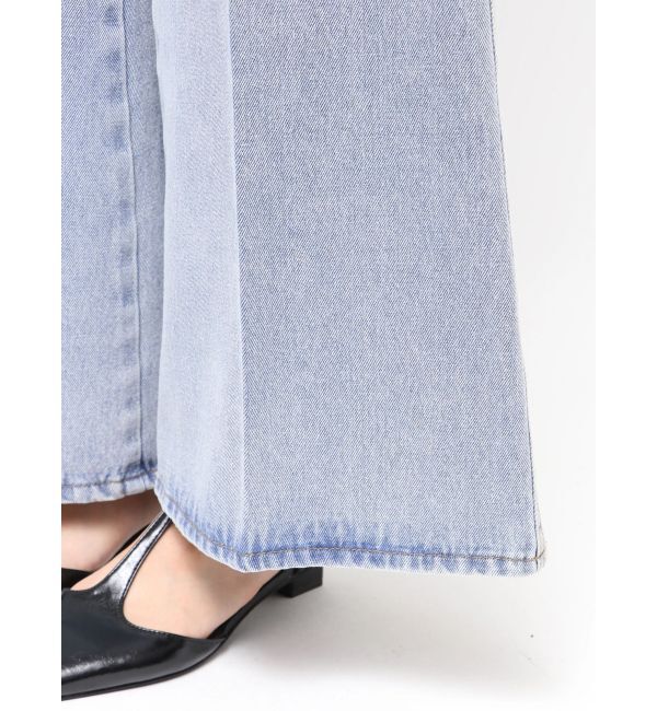 LAGUNAMOON「センタープレスワイドフレアデニムパンツ」|デニム|