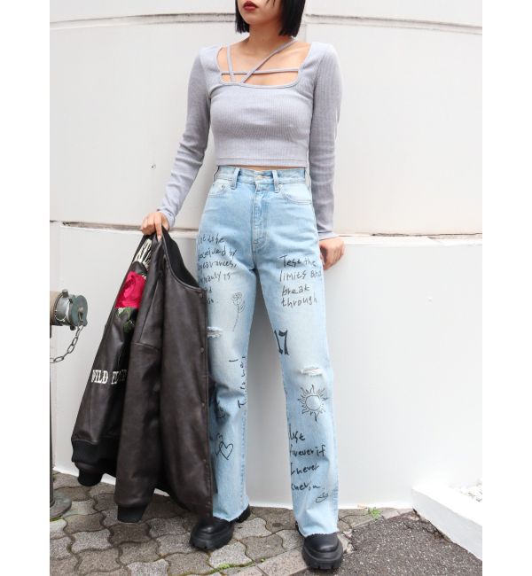 EVRIS「オリジナルグラフィックデニムパンツ」|デニム|