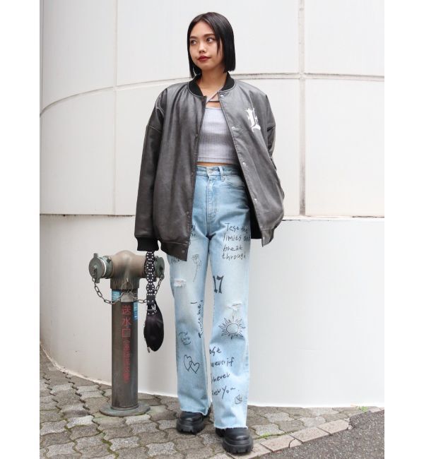 EVRIS「オリジナルグラフィックデニムパンツ」|デニム|