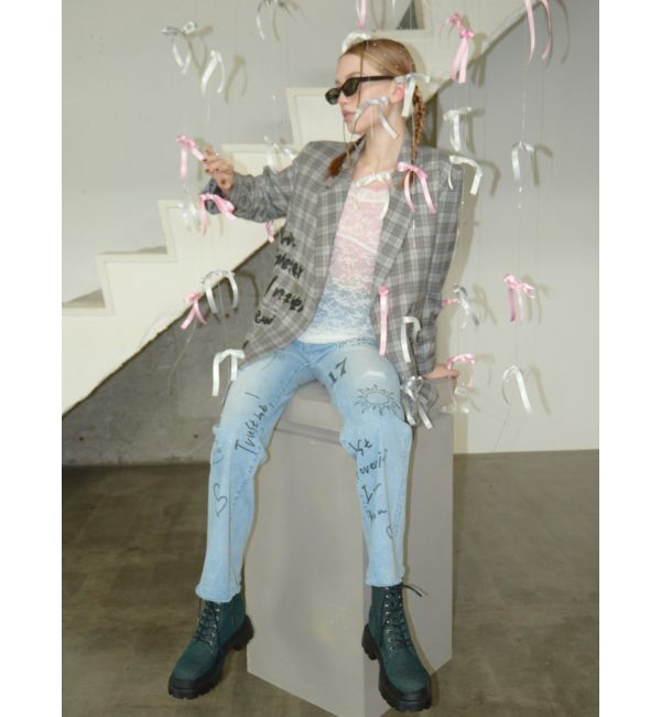 EVRIS「オリジナルグラフィックデニムパンツ」|デニム|