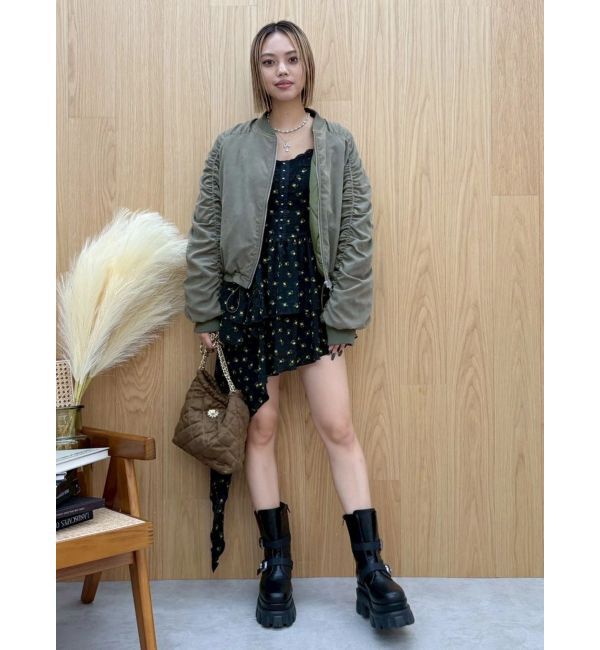 EVRIS「レースドッキングアシンメトリーミニワンピース」|ワンピース|