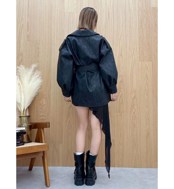 EVRIS「レースドッキングアシンメトリーミニワンピース」|ワンピース|