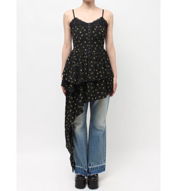 EVRIS「レースドッキングアシンメトリーミニワンピース」|ワンピース|