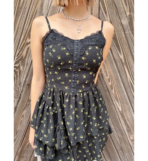 EVRIS「レースドッキングアシンメトリーミニワンピース」|ワンピース|