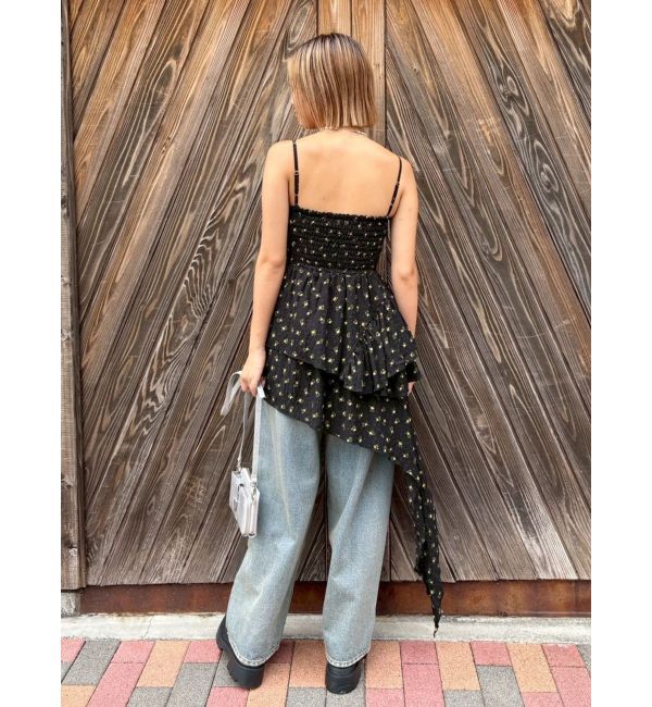 EVRIS「レースドッキングアシンメトリーミニワンピース」|ワンピース|