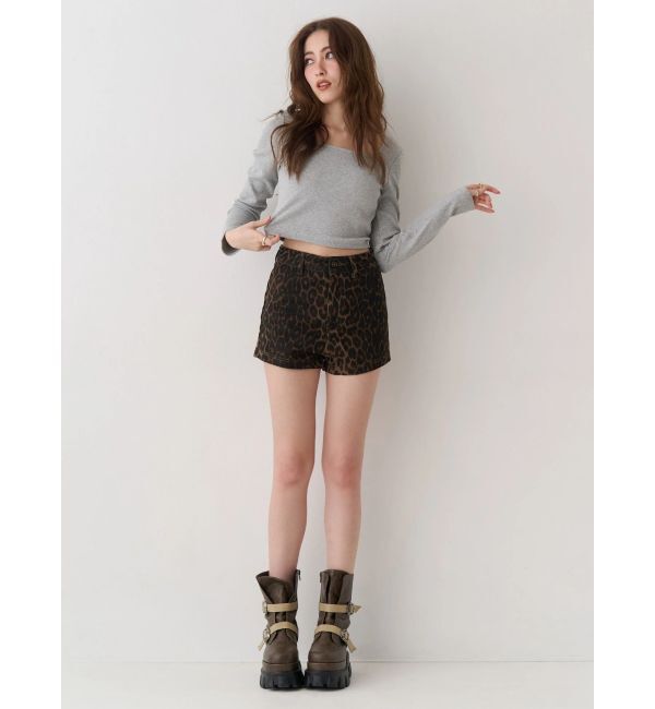 EVRIS「バックリボンスクエアネックリブトップス」|Tシャツ・カットソー|