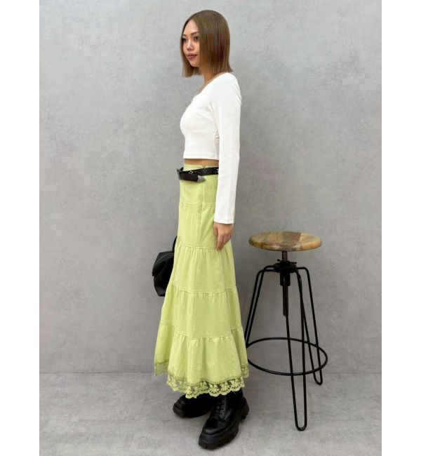 EVRIS「バックリボンスクエアネックリブトップス」|Tシャツ・カットソー|