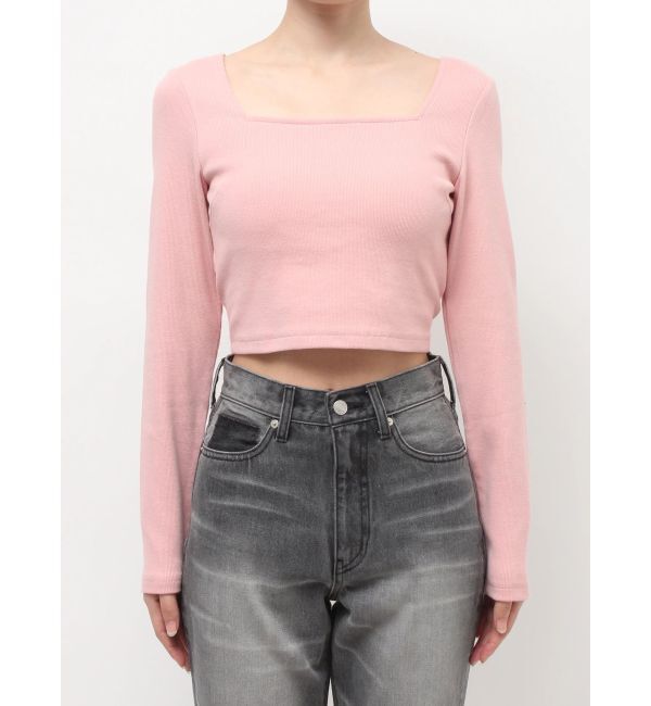 EVRIS「バックリボンスクエアネックリブトップス」|Tシャツ・カットソー|