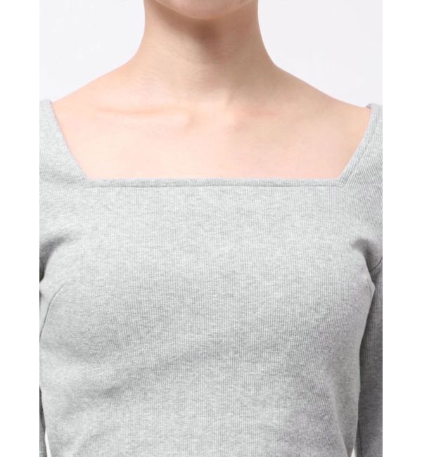 EVRIS「バックリボンスクエアネックリブトップス」|Tシャツ・カットソー|