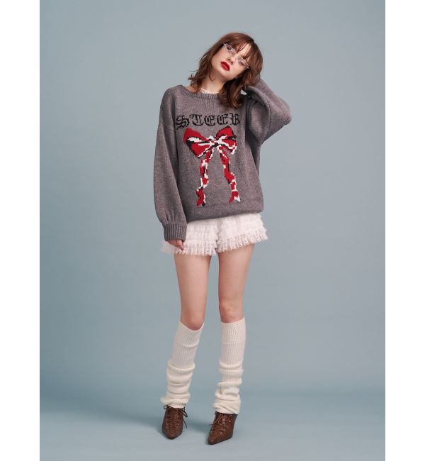 jouetie「リボンジャガードルーズニット」|ニット・セーター|