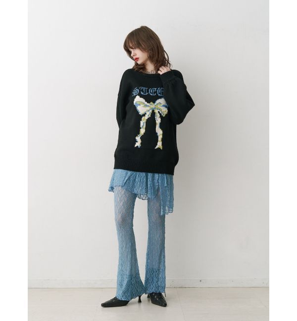 jouetie「リボンジャガードルーズニット」|ニット・セーター|