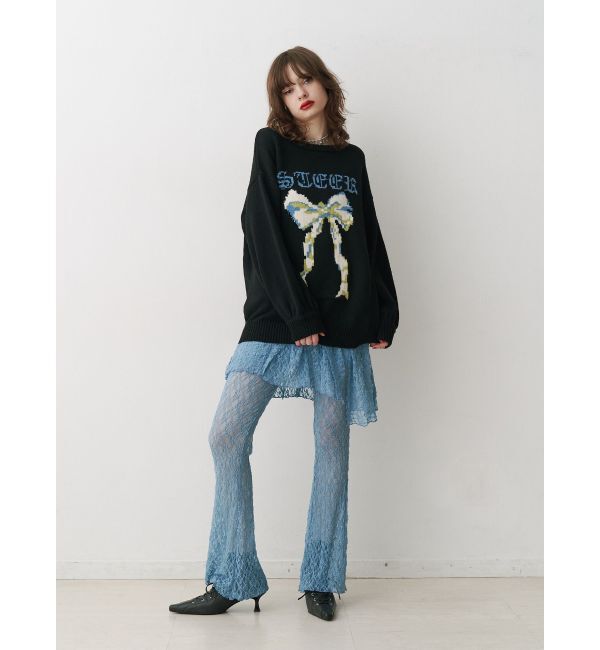 jouetie「リボンジャガードルーズニット」|ニット・セーター|