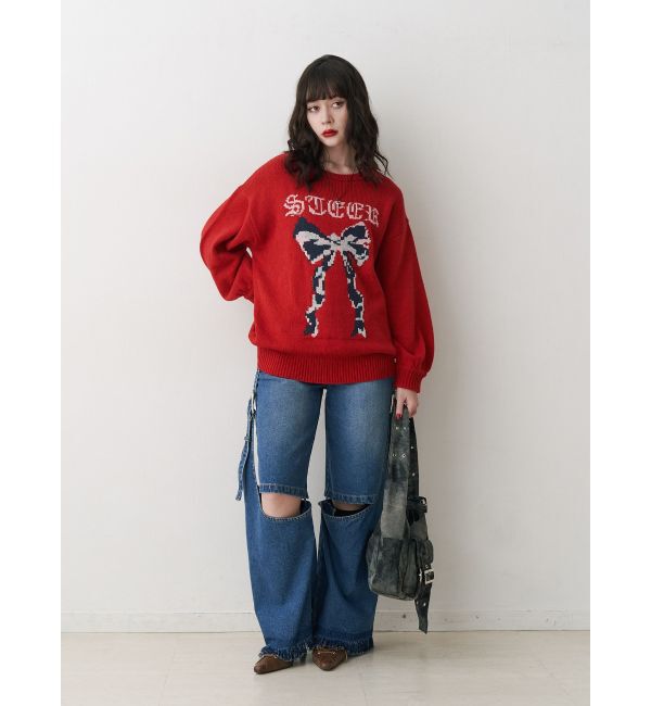 jouetie「リボンジャガードルーズニット」|ニット・セーター|