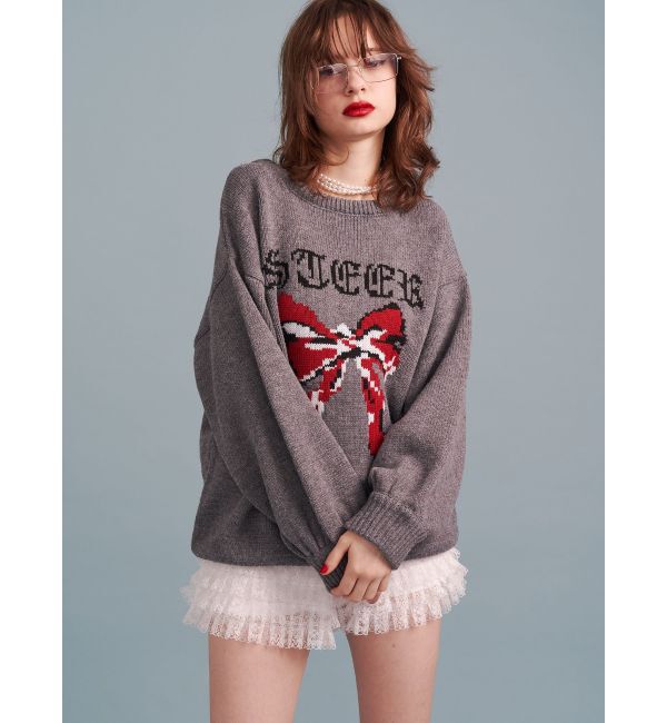 jouetie「リボンジャガードルーズニット」|ニット・セーター|