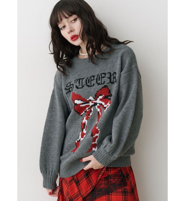 jouetie「リボンジャガードルーズニット」|ニット・セーター|