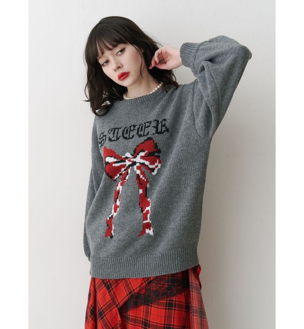 jouetie「リボンジャガードルーズニット」|ニット・セーター|