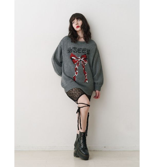 jouetie「リボンジャガードルーズニット」|ニット・セーター|