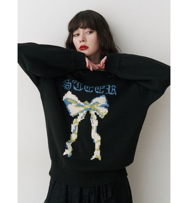 jouetie「リボンジャガードルーズニット」|ニット・セーター|