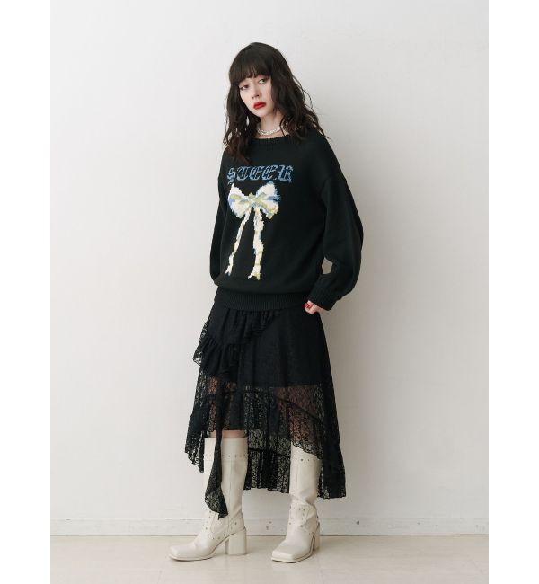 jouetie「リボンジャガードルーズニット」|ニット・セーター|